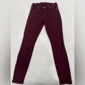 7 For All Mankind Burgundy Skinny Jeans
